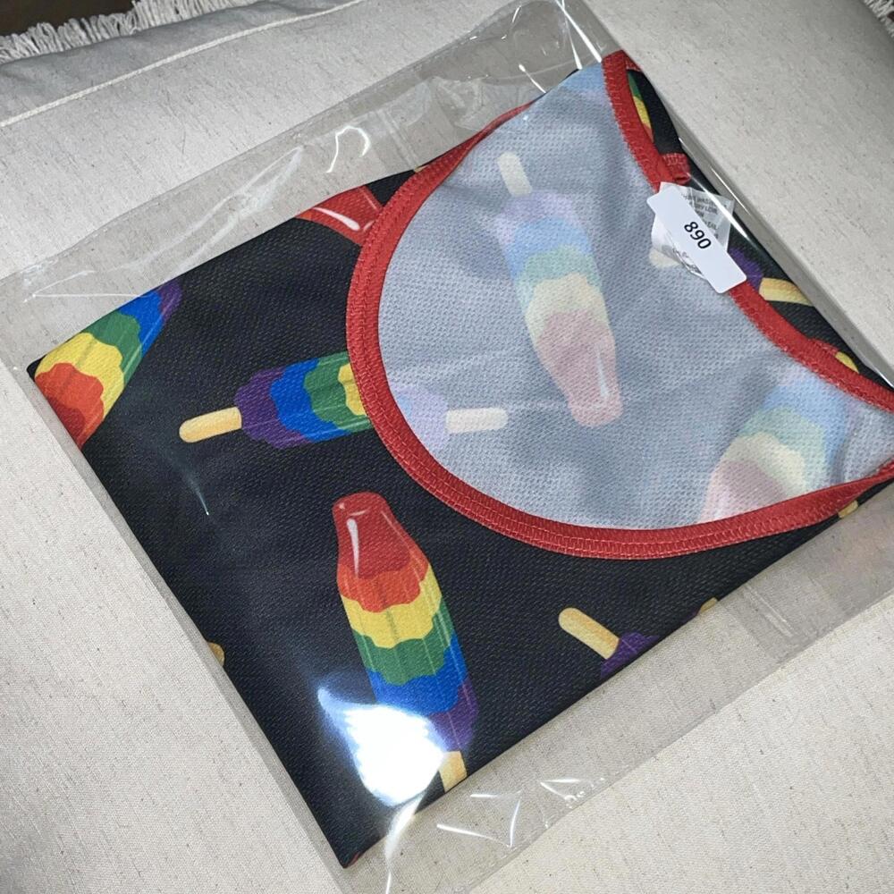Uzzi Men’s Tank Top Rainbow Pride Flag Sleeveless Fun Top Ice Cream Pattern Sz M - Picture 9 of 9